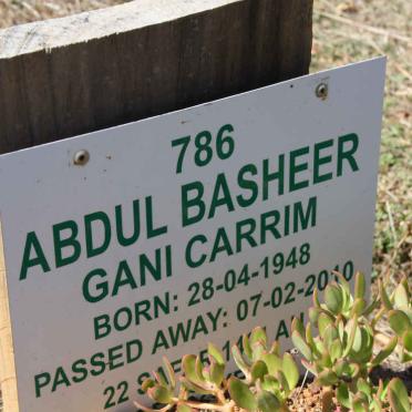CARRIM Abdul Basheer Gani 1948-2010