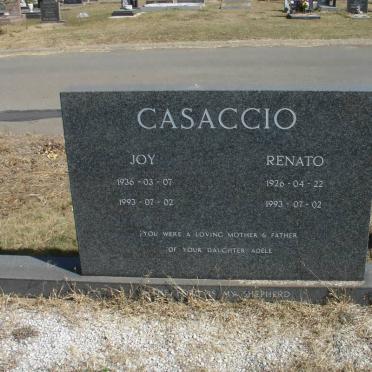 CASACCIO Renato 1926-1993 &amp; Joy 1936-1993
