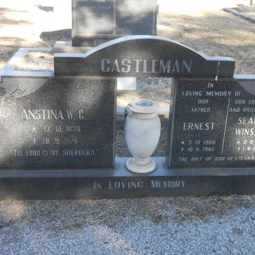 CASTLEMAN Ernest 1900-1982 &amp; Anstina W.C. 1898-1976 :: CASTLEMAN Sean Winston 1967-1987