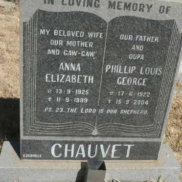 CHAUVET Phillip Louis George 1922-2004 &amp; Anna Elizabeth 1925-1989