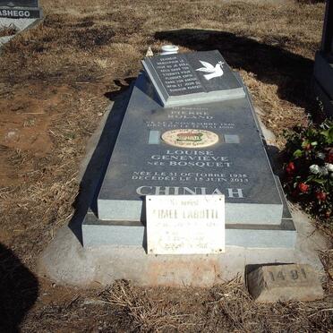 CHINIAH Pierre Roland 1930-2006 &amp; Louise Geneviéve BOSQUET 1935-2013