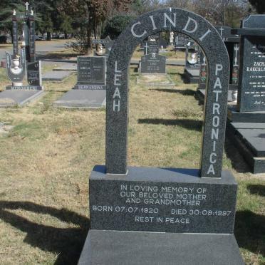 CINDI Leah Patronica 1920-1997