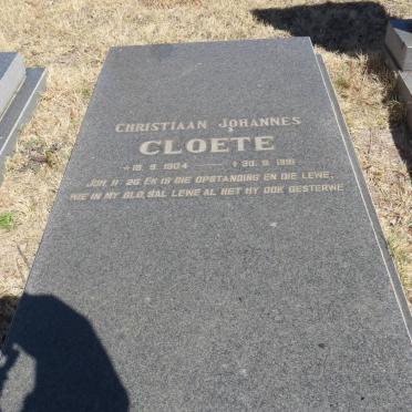 CLOETE Christiaan Johannes 1904-1981