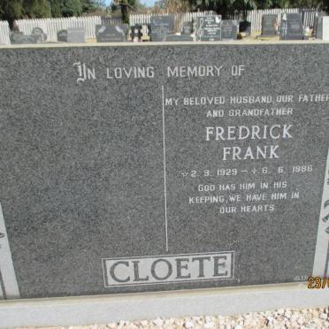 CLOETE Fredrick Frank 1929-1986