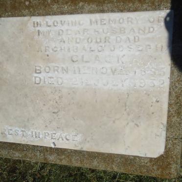 CLACK Archibald Joseph 1885-1932