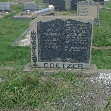 COETZER Jacobus Marthinus 1894-1973 &amp; Petronella Zacharia VAN NIEKERK 1900-1958