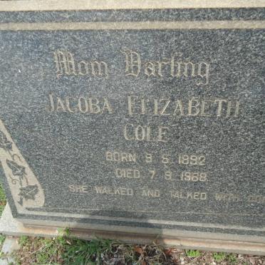 COLE Jacoba Elizabeth 1892-1988
