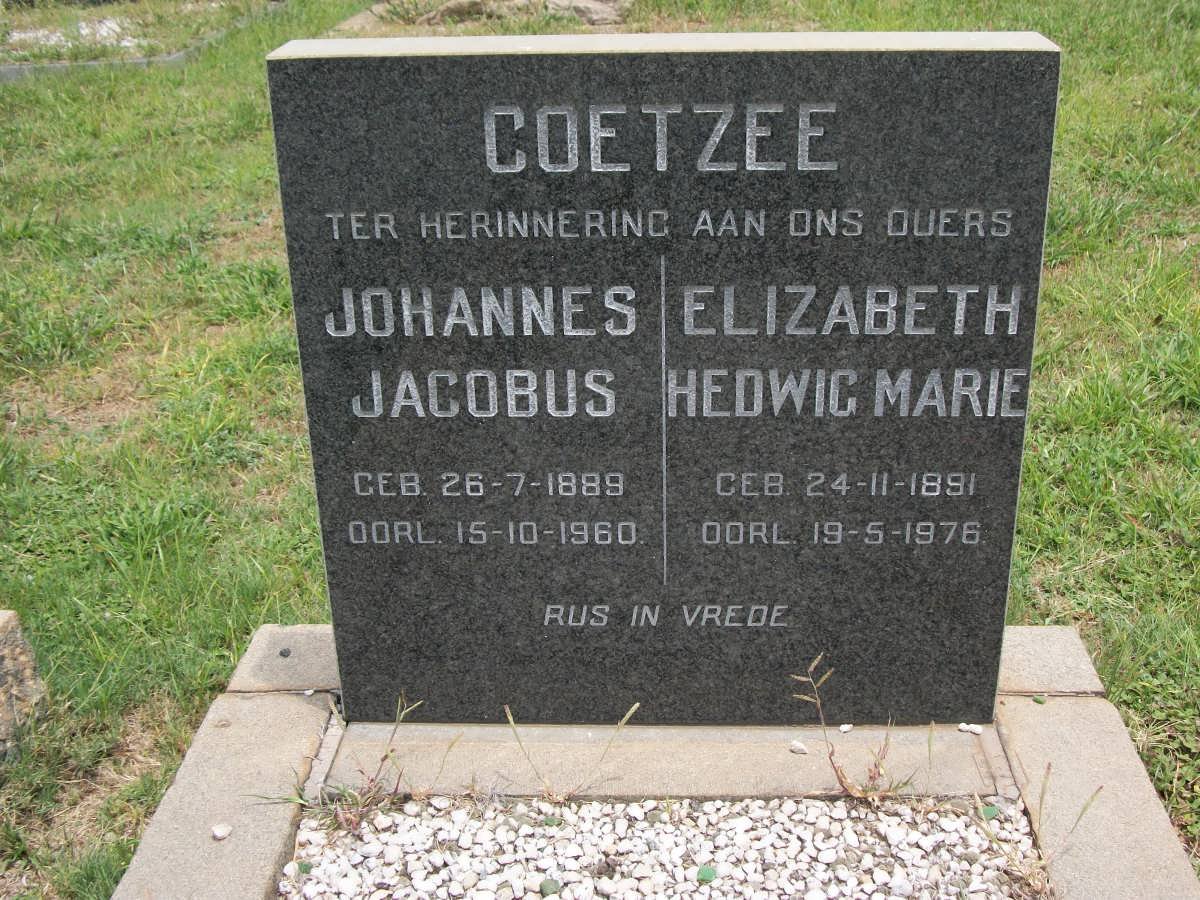 COETZEE Johannes Jacobus 1889-1960 &amp; Elizabeth Hedwig Marie 1891-1976