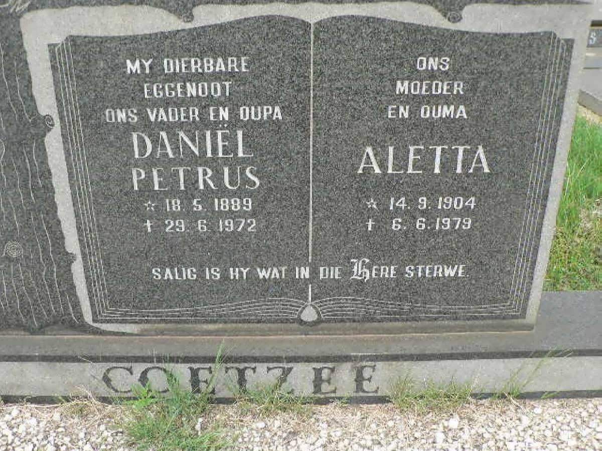 COETZEE Daniël Petrus 1889-1972 &amp; Aletta 1904-1979