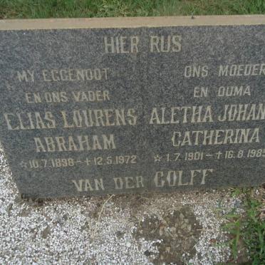 COLFF Elias Lourens Abraham 1898-1972 &amp; Aletha Johanna Catherina 1901-1985