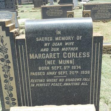 CORLESS Margaret  nee MUNN 1874-1938
