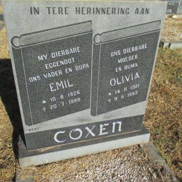 COXEN Emil 1926-1988 &amp; Olivia 1921-1993
