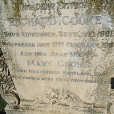 COOKE Richard 1861-1935 &amp; Mary 1866-1935