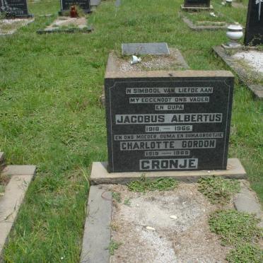 CRONJE Jacobus Albertus 1918-1966 &amp; Charlotte GORDON 1919-1989