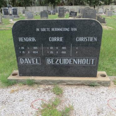 DAVEL Hendrik 1915-1954 :: BEZUIDENHOUT Corrie 1915-1990 :: BEZUIDENHOUT Christien