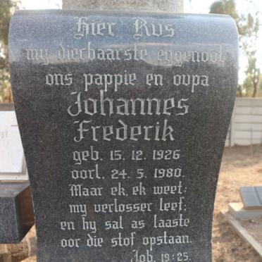 DAVEL Johannes Frederick 1926-1980 &amp; Johanna Maria 1927-1998