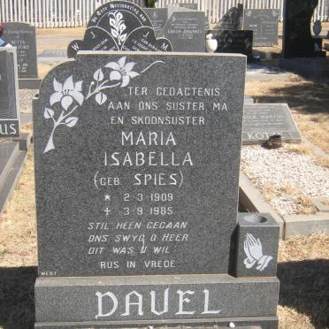 DAVEL Maria Isabella nee SPIES 1909-1985