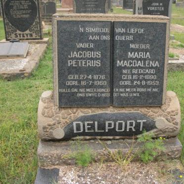 DELPORT Jacobus Peterus, du 1876-1960 &amp; Maria Magdalena REDGARD 1890-1953