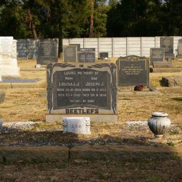 DEETLEFS Joseph J. 1865-1936 &amp; Louisa J.J. 1866-1946