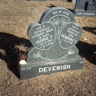 DEVENISH George F. 1936-1996 &amp; Hendrina C. 1936-