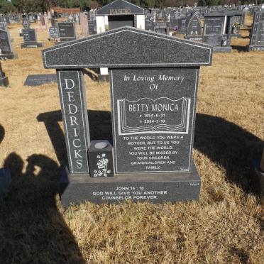 DEDRICKS Betty Monica 1954-2004