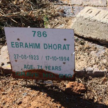 DHORAT Ebrahim 1923-1994