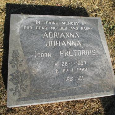 DIGGEDEN Adrianna Johanna nee PRETORIUS 1937-1988