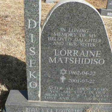 DISEKO Lorraine Matshidiso 1962-2001