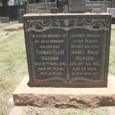 DICKSON Thomas Ellis -1942 &amp; Mabel Maud -1952