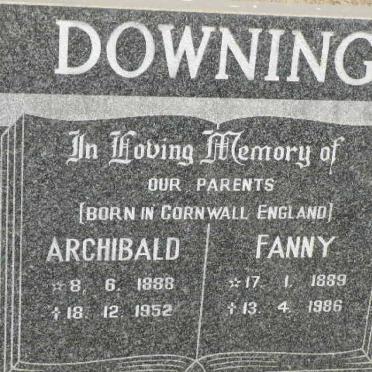 DOWNING Archibald 1888-1952 &amp; Fanny 1889-1986