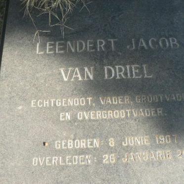 DRIEL Leendert Jacob, van 1907-2003