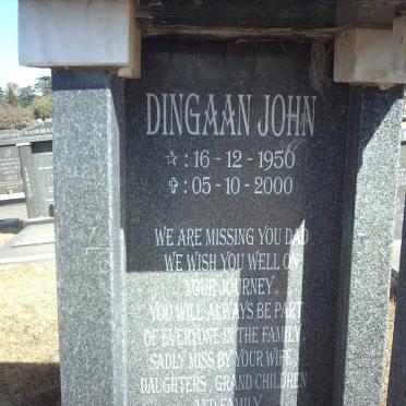 DUBAZANA Dingaan John 1950-2000 &amp; Anna 1961-2010