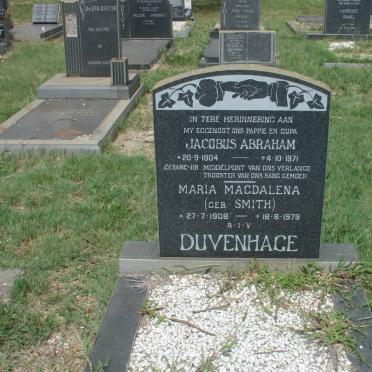 DUVENHAGE Jacobus Abraham 1904-1971 &amp; Maria Magdalena SMITH 1908-1979