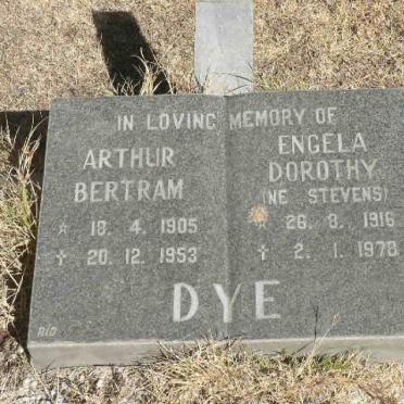 DYE Arthur Bertram 1905-1953 &amp; Engela Dorothy STEVENS 1916-1978