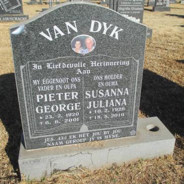 DYK Pieter George, van 1920-2001 &amp; Susanna Juliana 1926-2010