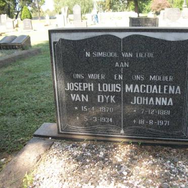 DYK Joseph Louis, van 1870-1934 &amp; Magdalena Johanna 1881-1971