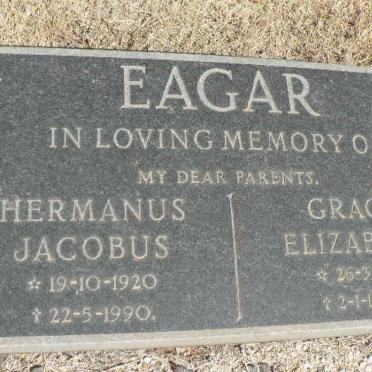 EAGAR Hermanus Jacobus 1920-1990 &amp; Grace Elizabeth 1916-1990