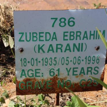 EBRAHIM Zubeda 1935-1996