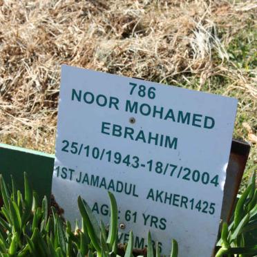 EBRAHIM Noor Mohamed 1943-2004