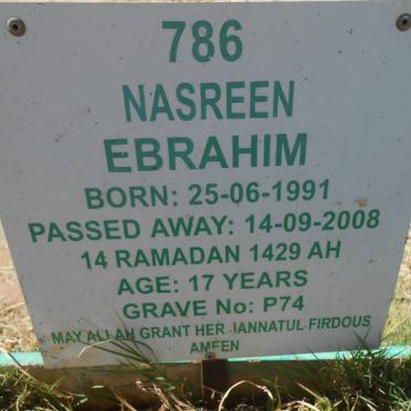 EBRAHIM Nasreen 1991-2008