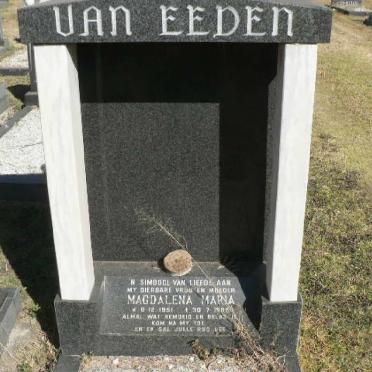 EEDEN Magdalena Maria, van 1951-1985