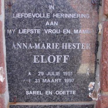 ELOFF Anna Marie Hester 1951-1997