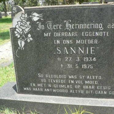 ELS Corrie 1927-1980 &amp; Sannie 1934-1975