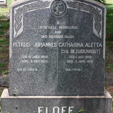 ELOFF Petrus Johannes 1868-1955 &amp; Catharina Aletta BEZUIDENHOUT 1869-1954