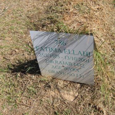 ELLAHI Fatima 1925-2001