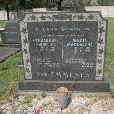 EMMENES Gerhardus Cornelius, van 1916-1967 &amp; Maria Magdalena 1919-1996