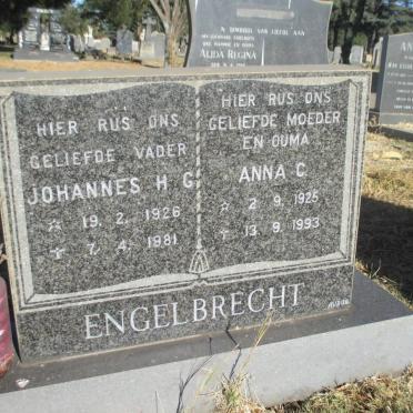 ENGELBRECHT Johannes H.G. 1926-1981 &amp; Anna C. 1925-1993