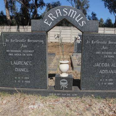ERASMUS Laurence Daniel 1918-1989 &amp; Jacoba Alida Adriana 1918-2005