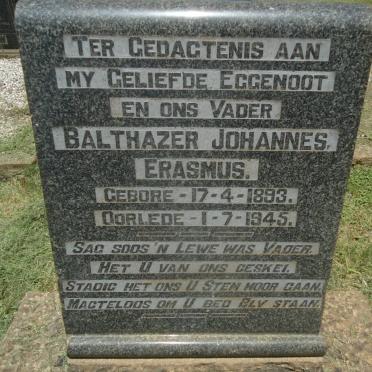 ERASMUS Balthazer Johannes 1883-1945