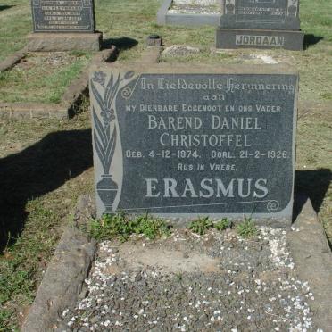 ERASMUS Barend Daniel Christoffel 1874-1926